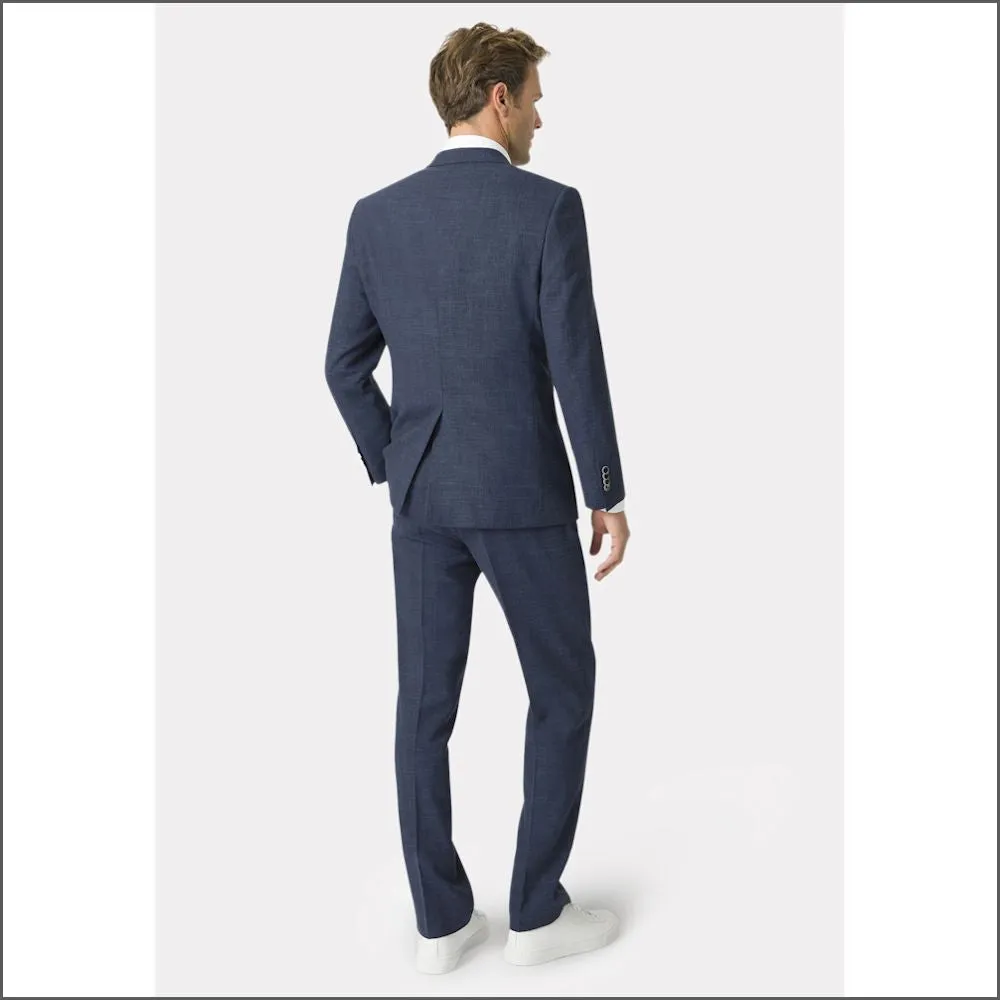 Brook Taverner Constable Tailored Fit Natural Navy Mix 2 Piece Suit--