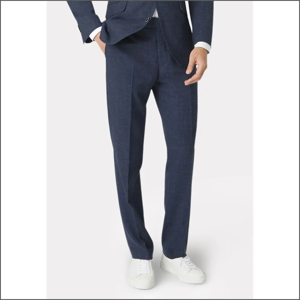 Brook Taverner Constable Tailored Fit Natural Navy Mix 2 Piece Suit--