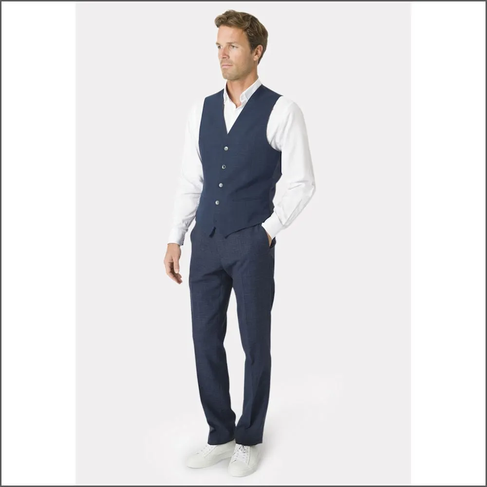 Brook Taverner Constable Tailored Fit Natural Navy Mix 2 Piece Suit--