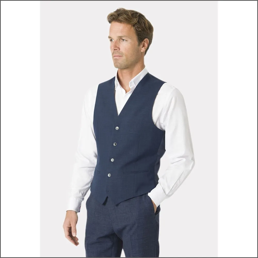 Brook Taverner Constable Tailored Fit Natural Navy Mix 2 Piece Suit--