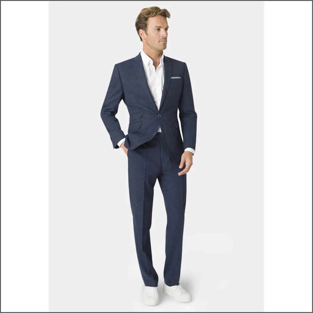 Brook Taverner Constable Tailored Fit Natural Navy Mix 2 Piece Suit--