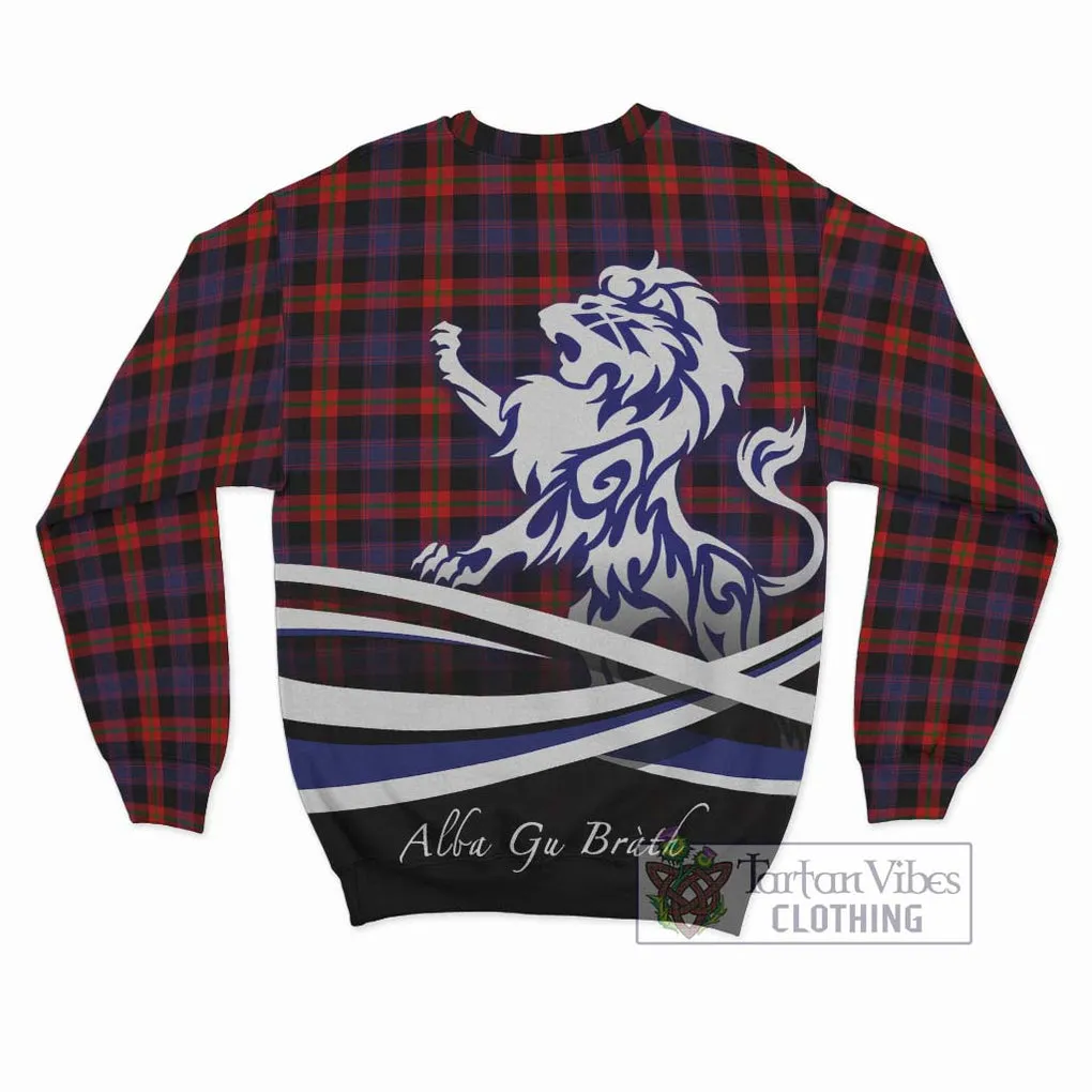 Broun Modern Tartan Sweatshirt with Alba Gu Brath Regal Lion Emblem