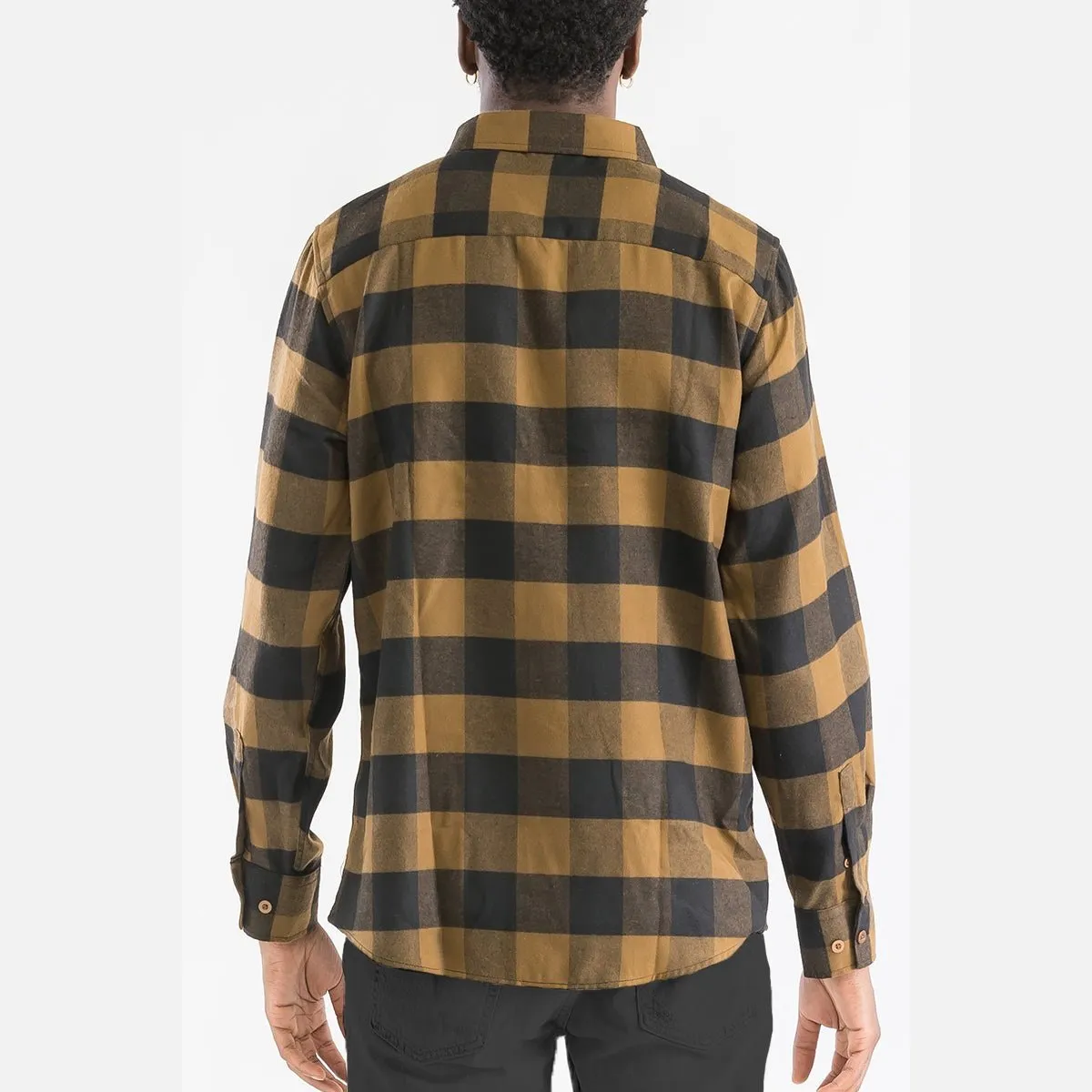 Brown & Black Checkered Flannel Shirt