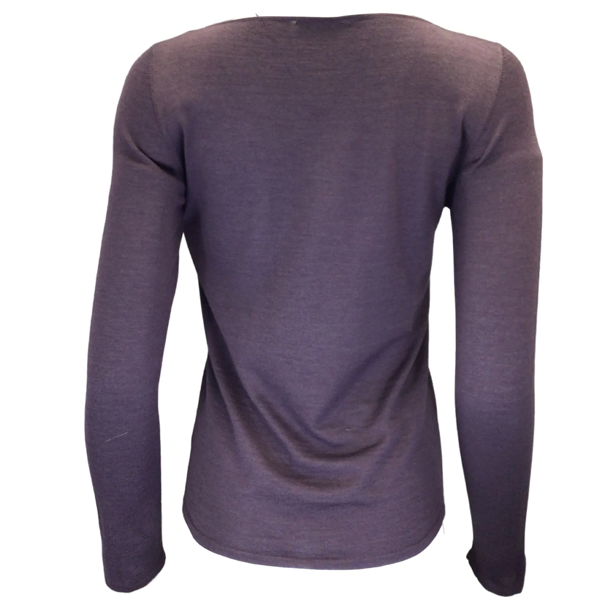 Brunello Cucinelli Purple Long Sleeved Cashmere and Silk Knit Sweater