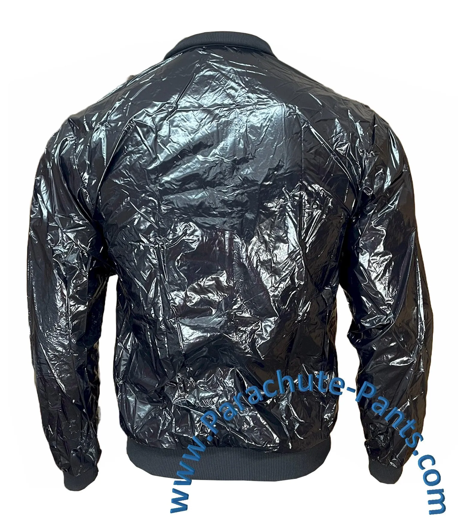 Bruno Black Shiny Thin Nylon Wind Jacket