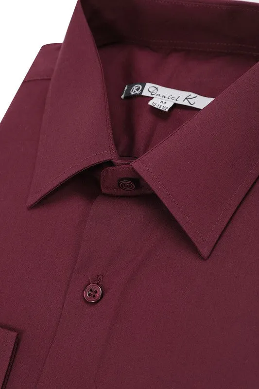 Burgundy Long Sleeve Dress Shirt