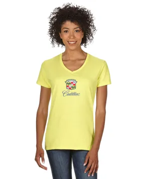 Cadillac 80's Ladies Short sleeve V-neck Gildan T-shirt