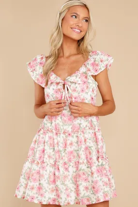 Canopy Of Flowers White Multi Floral Print Dress