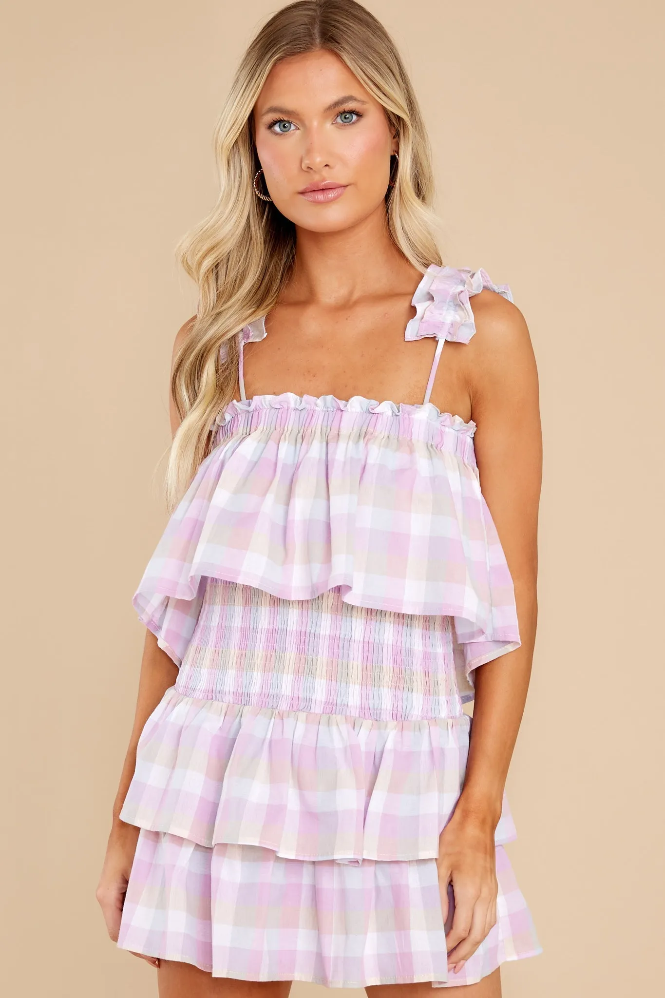 Change Your Tune Pink Plaid Cotton Two Piece Set