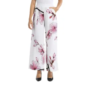 Cherry Blossom Elastic Waist Wide Leg Pant