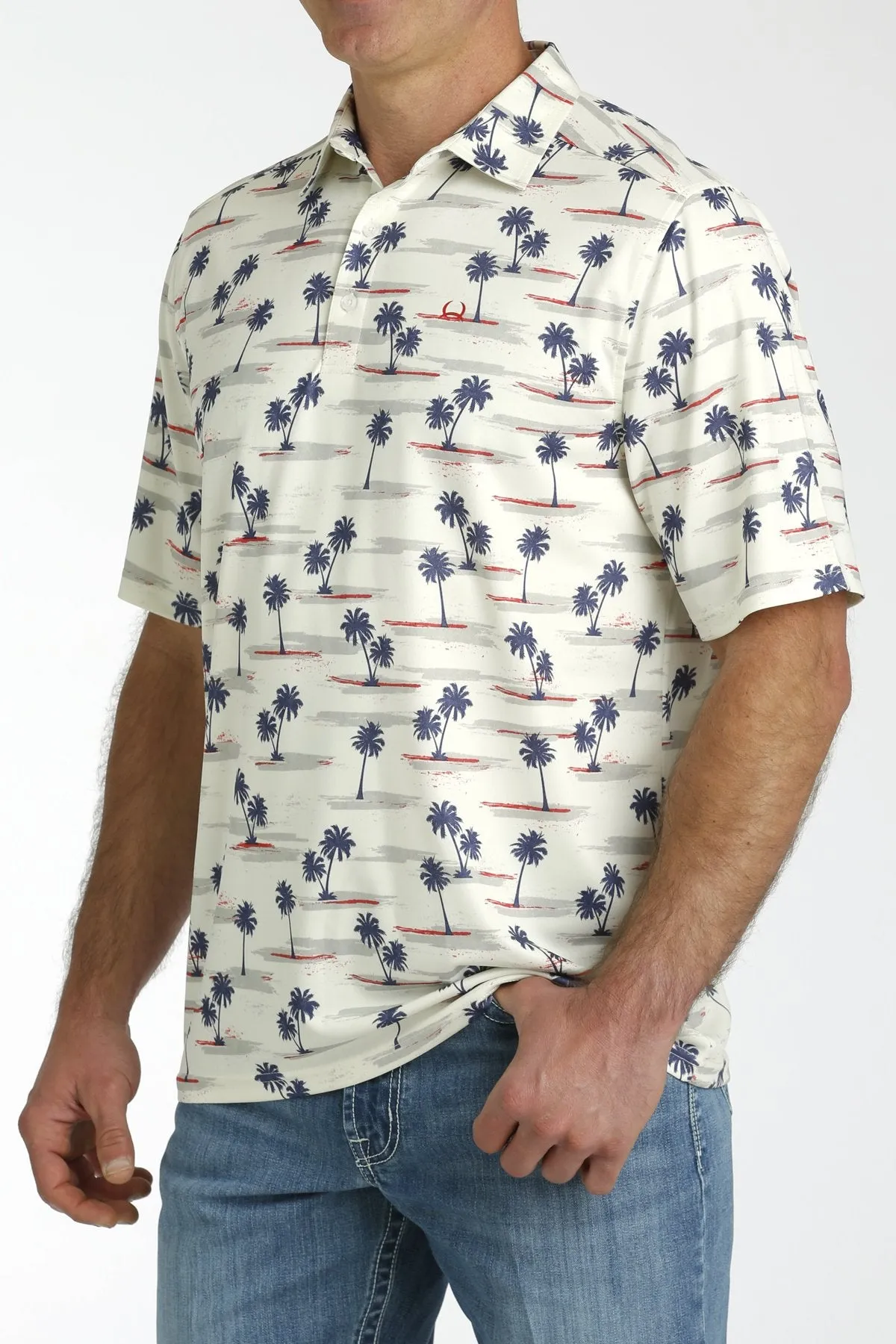 Cinch - Men's Short Sleeve ArenaFlex Hawaiian Print Polo | Mtk1865026