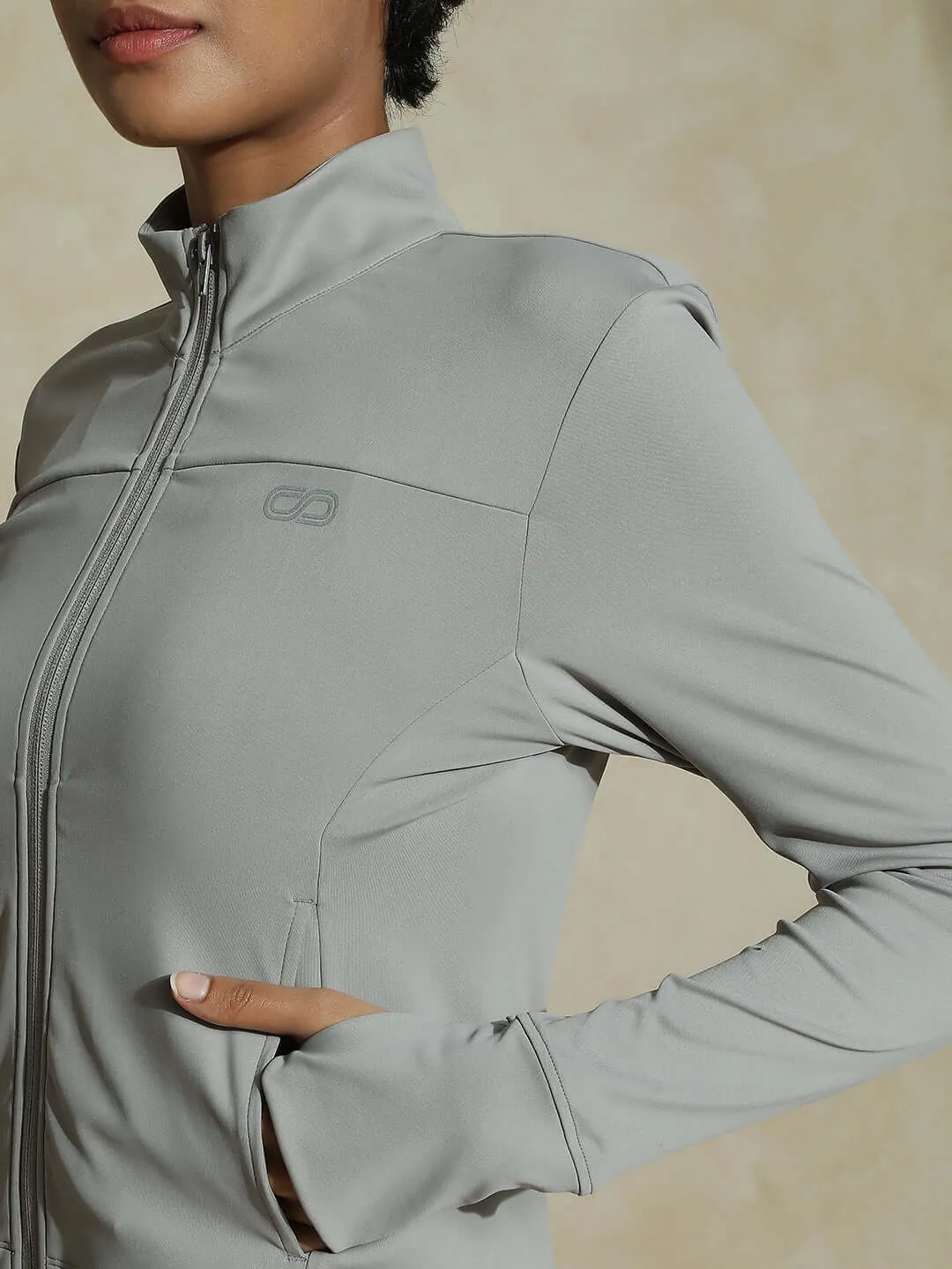 Cloud Grey Aero fit Athletic Jacket & Aura Legging