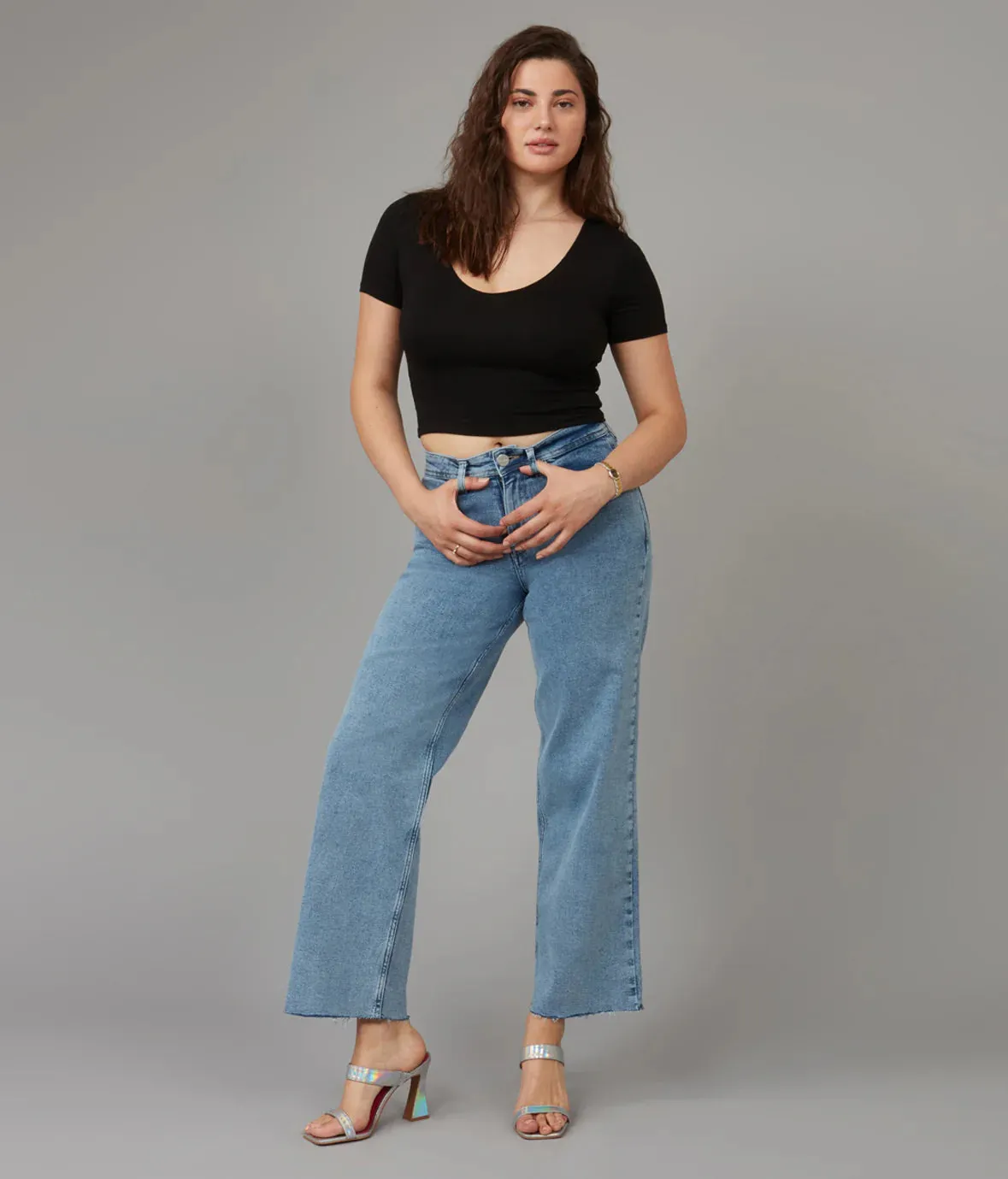 Colette High Rise Wide Leg Jeans - Vintage Ice Blue