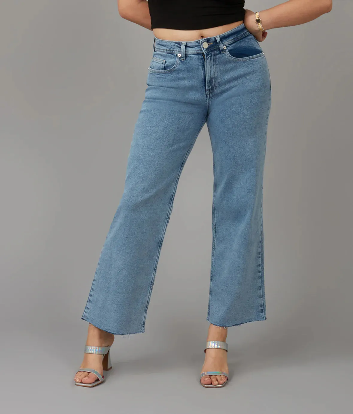 Colette High Rise Wide Leg Jeans - Vintage Ice Blue