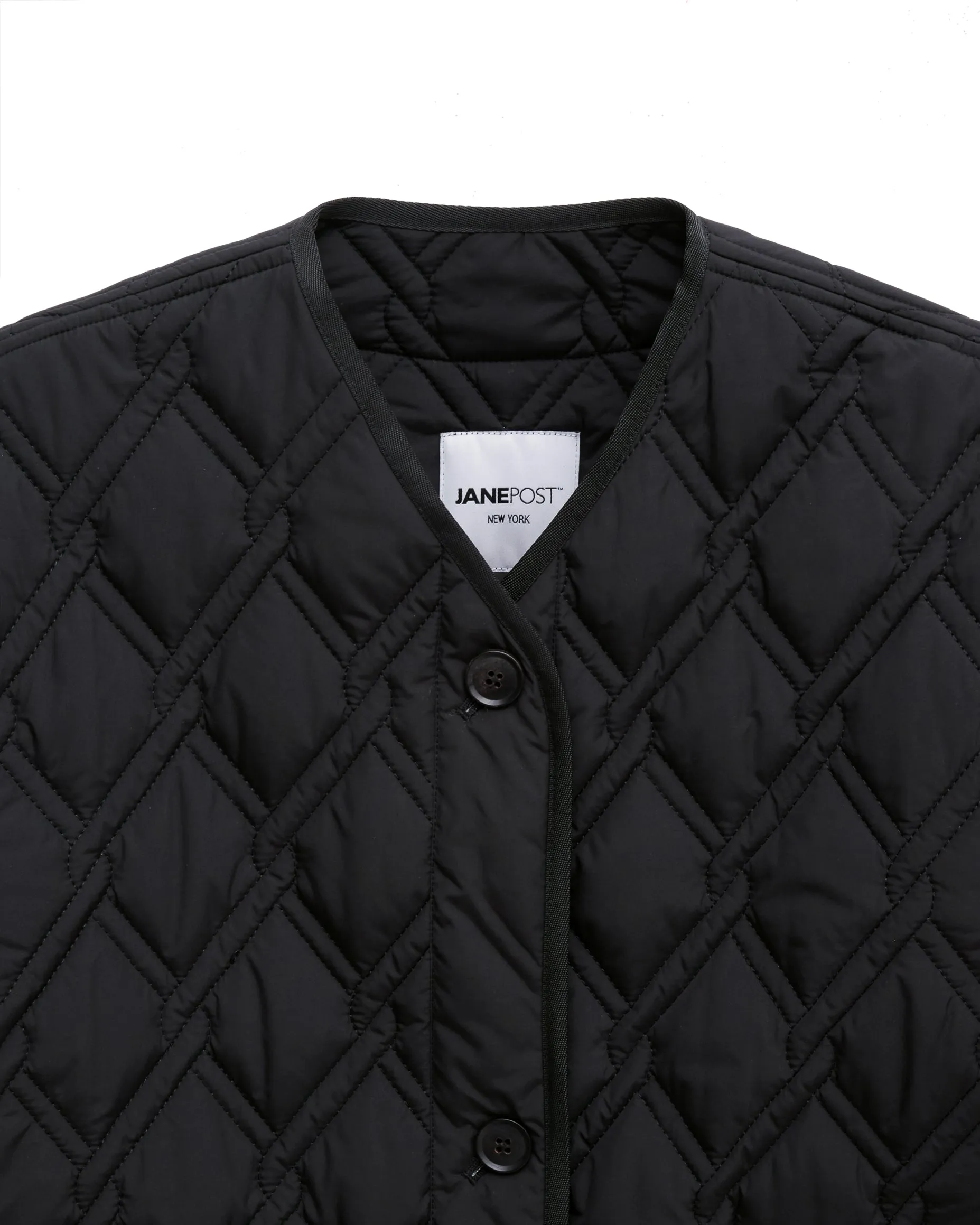 COLLARLESS QUILTED JACKET