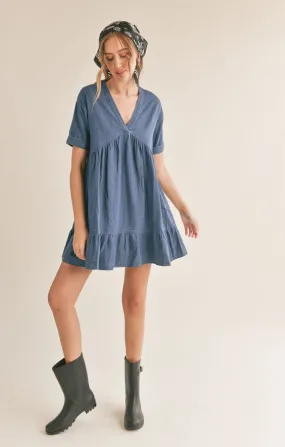 Conversations Chambray Babydoll Dress