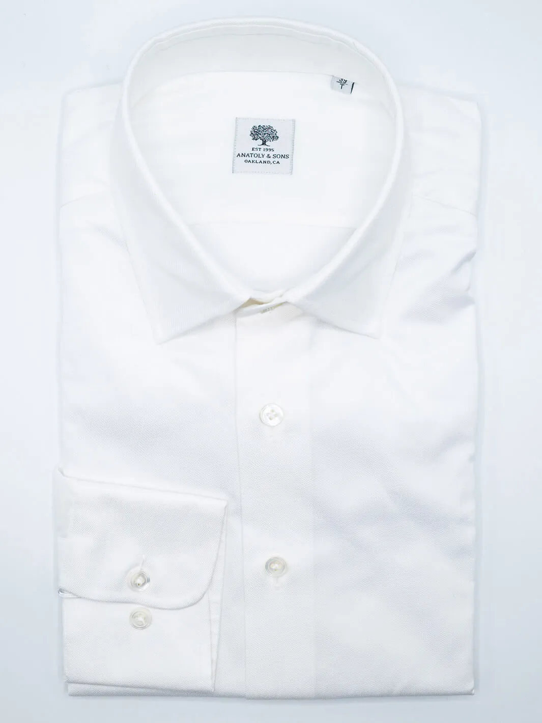 Cotton Twill Dress Shirt - White