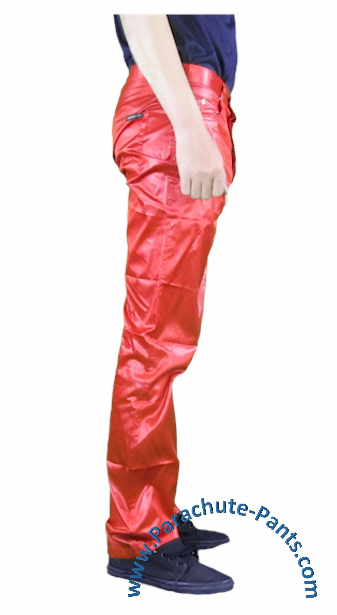 Countdown Red Shiny Nylon 5-Button Jeans