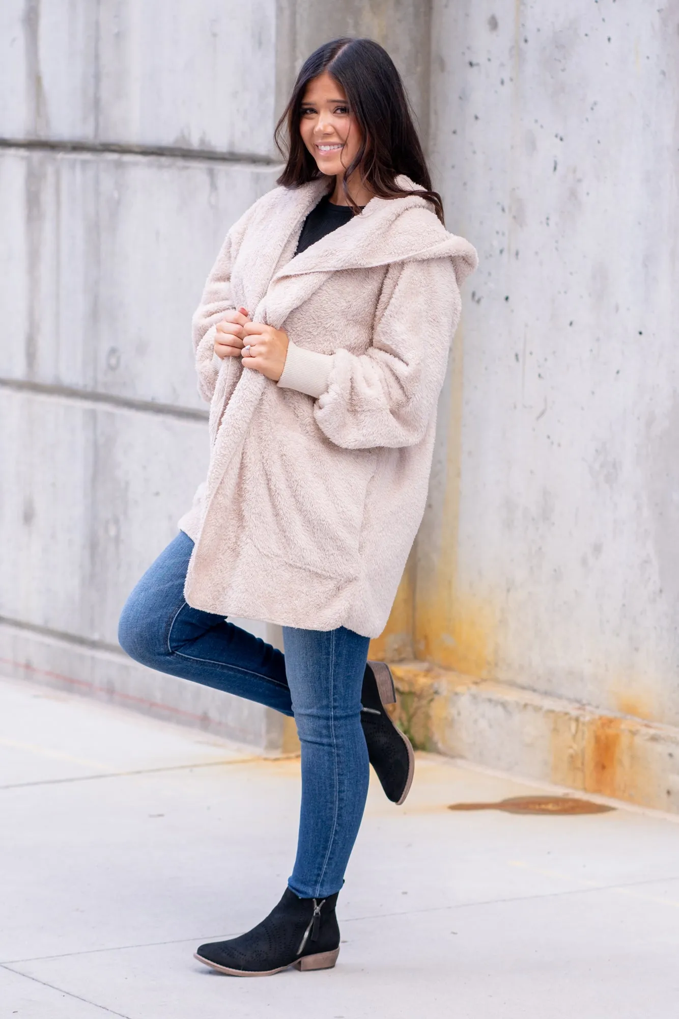 Cozy Sherpa Jacket - Warm Milk