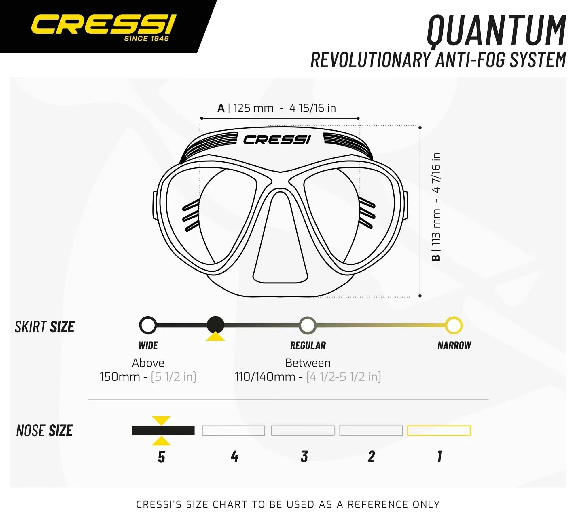 Cressi Quantum Bifocal Prescription Mask