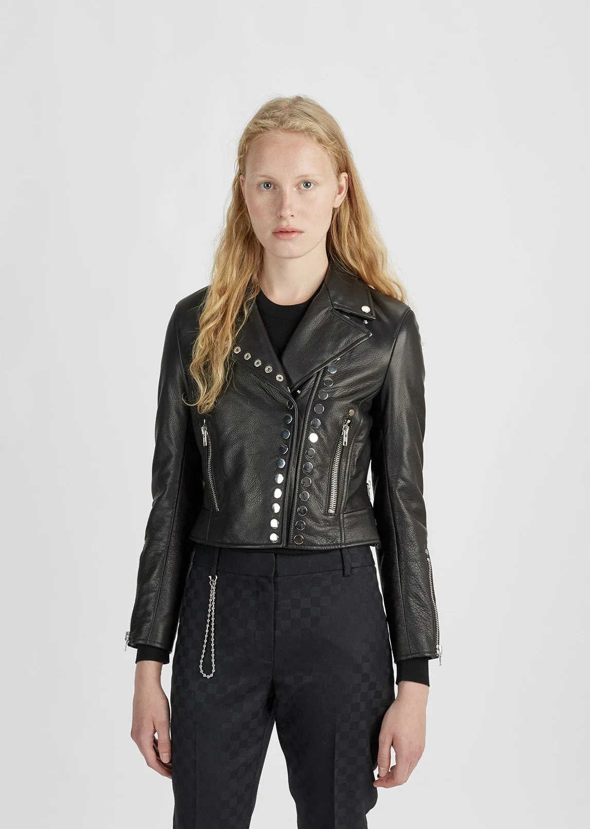 Cropped Sleeve Moto Jacket