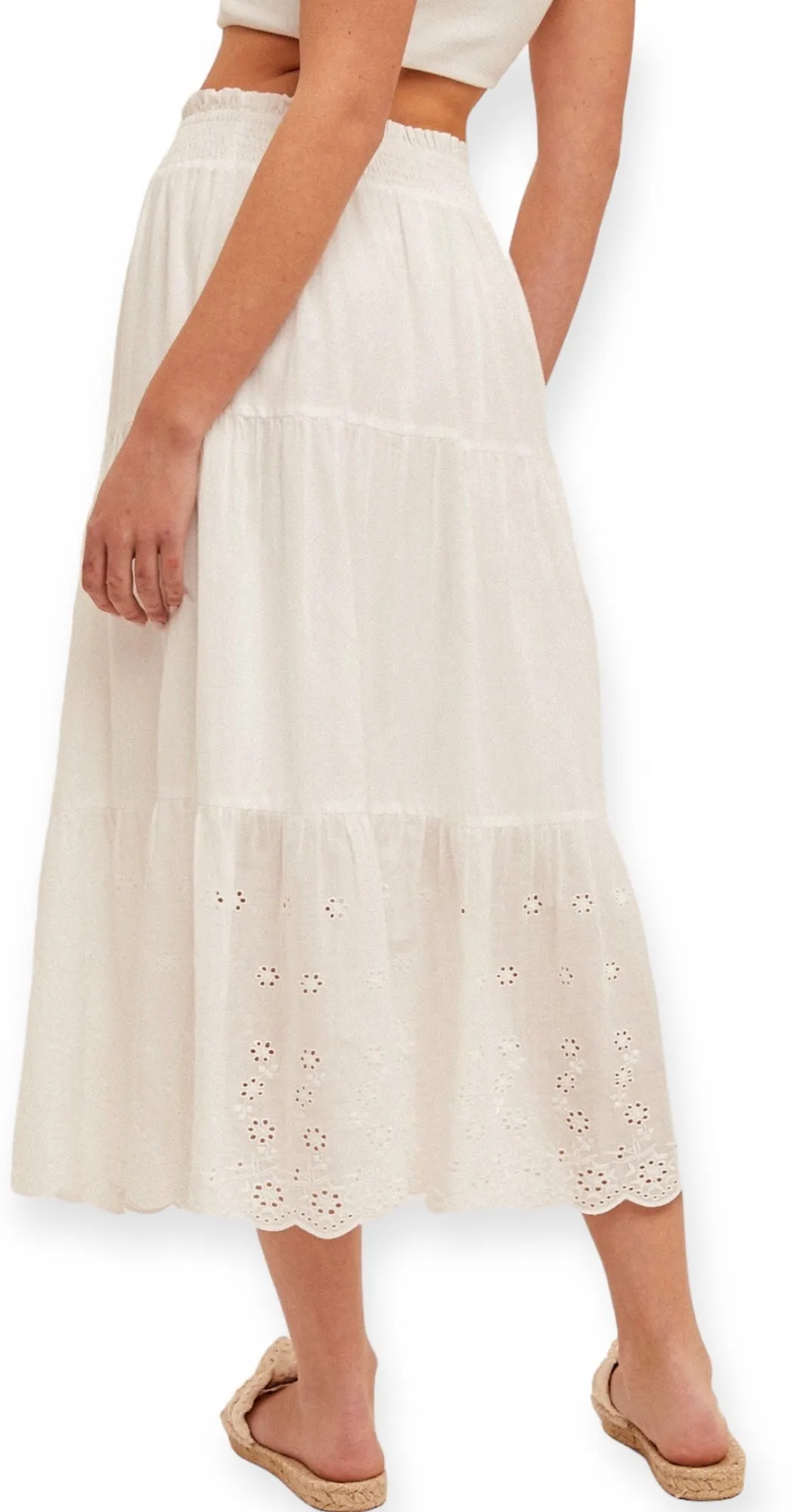 Cyrus White Flowy Skirt