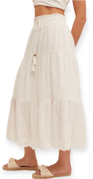 Cyrus White Flowy Skirt