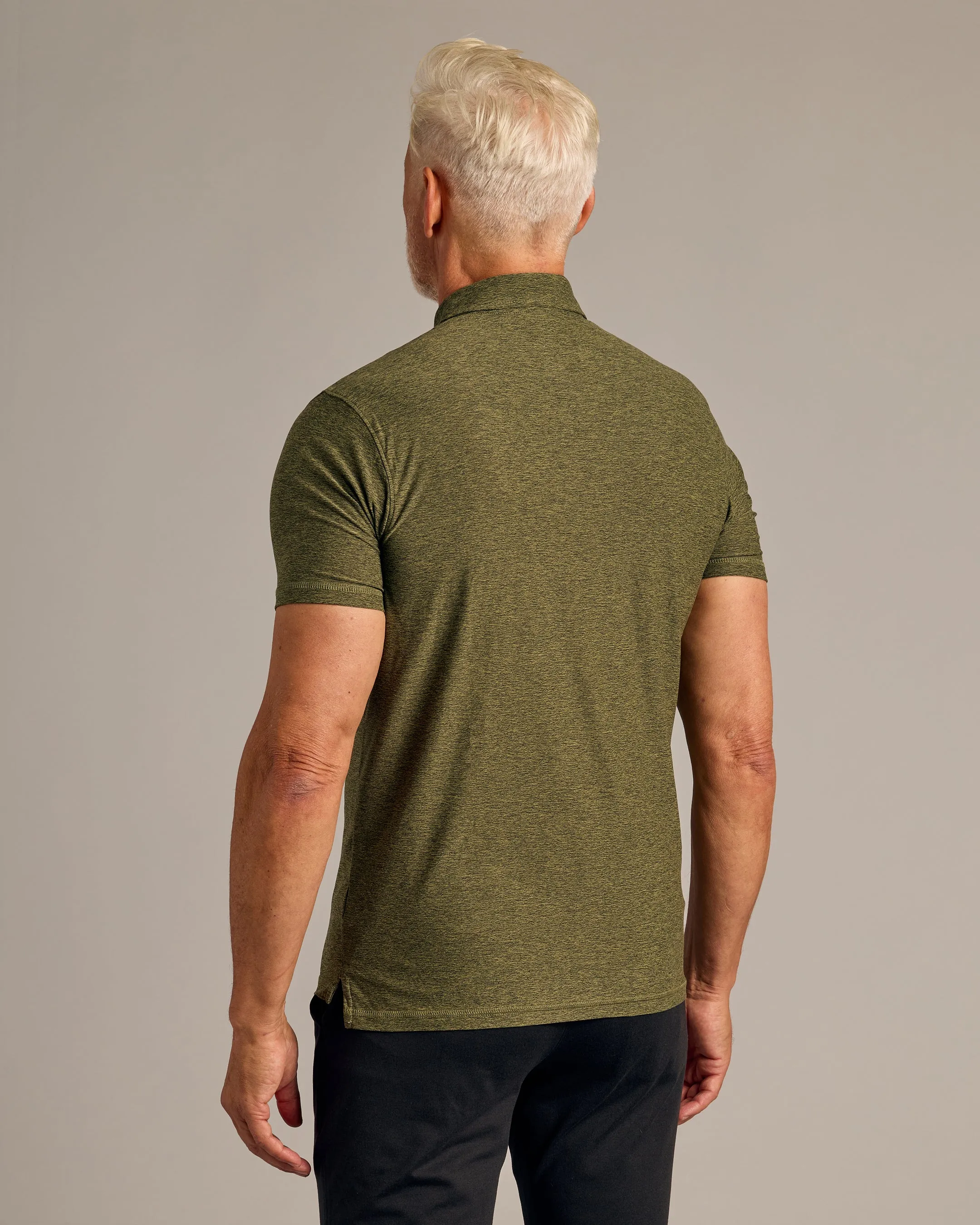 Dark Heather Pear Active Polo