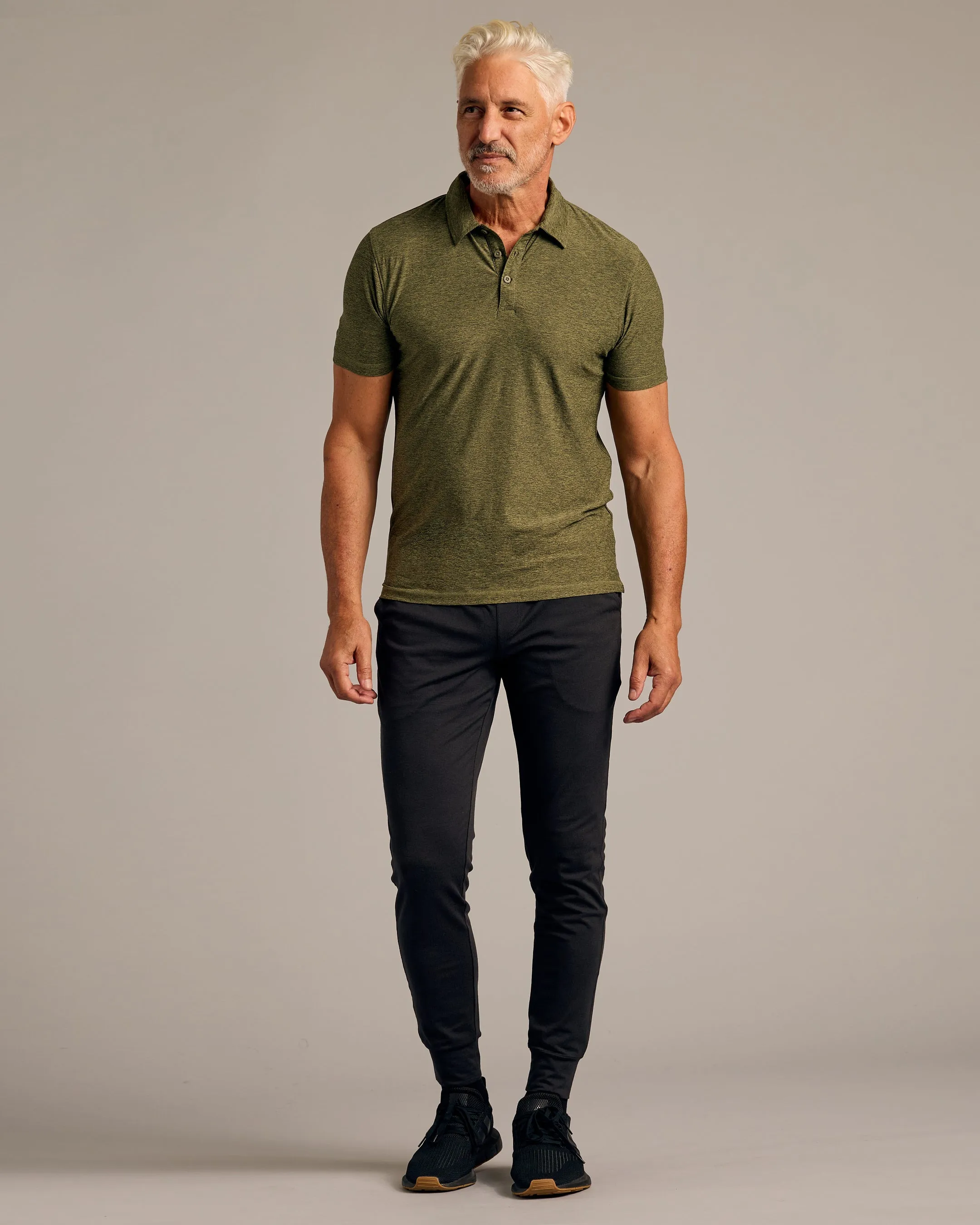 Dark Heather Pear Active Polo