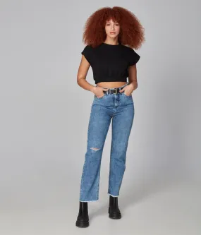 Denver High Rise Straight Jeans - Blue Mist