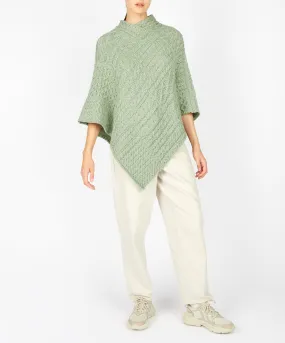 Elm Patchwork Poncho Sage Marl