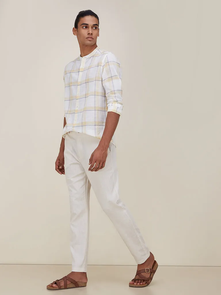 ETA Off-White Cotton Slim-Fit Mid-Rise Chinos