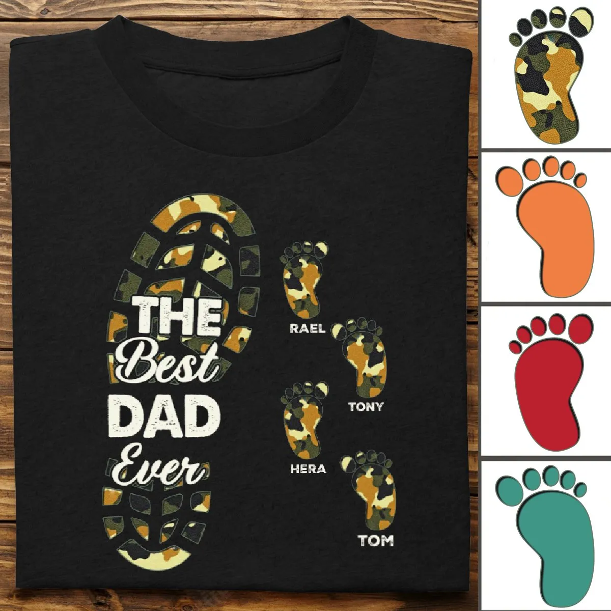 Father's Day - Gift For Father For Dad Foot Print - Personalized Unisex T-shirt