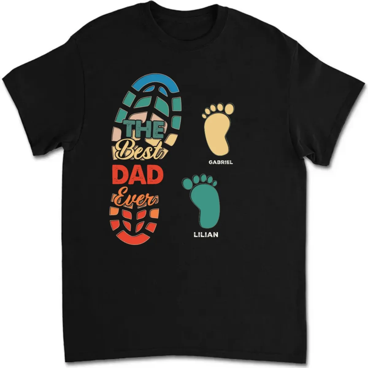 Father's Day - Gift For Father For Dad Foot Print - Personalized Unisex T-shirt