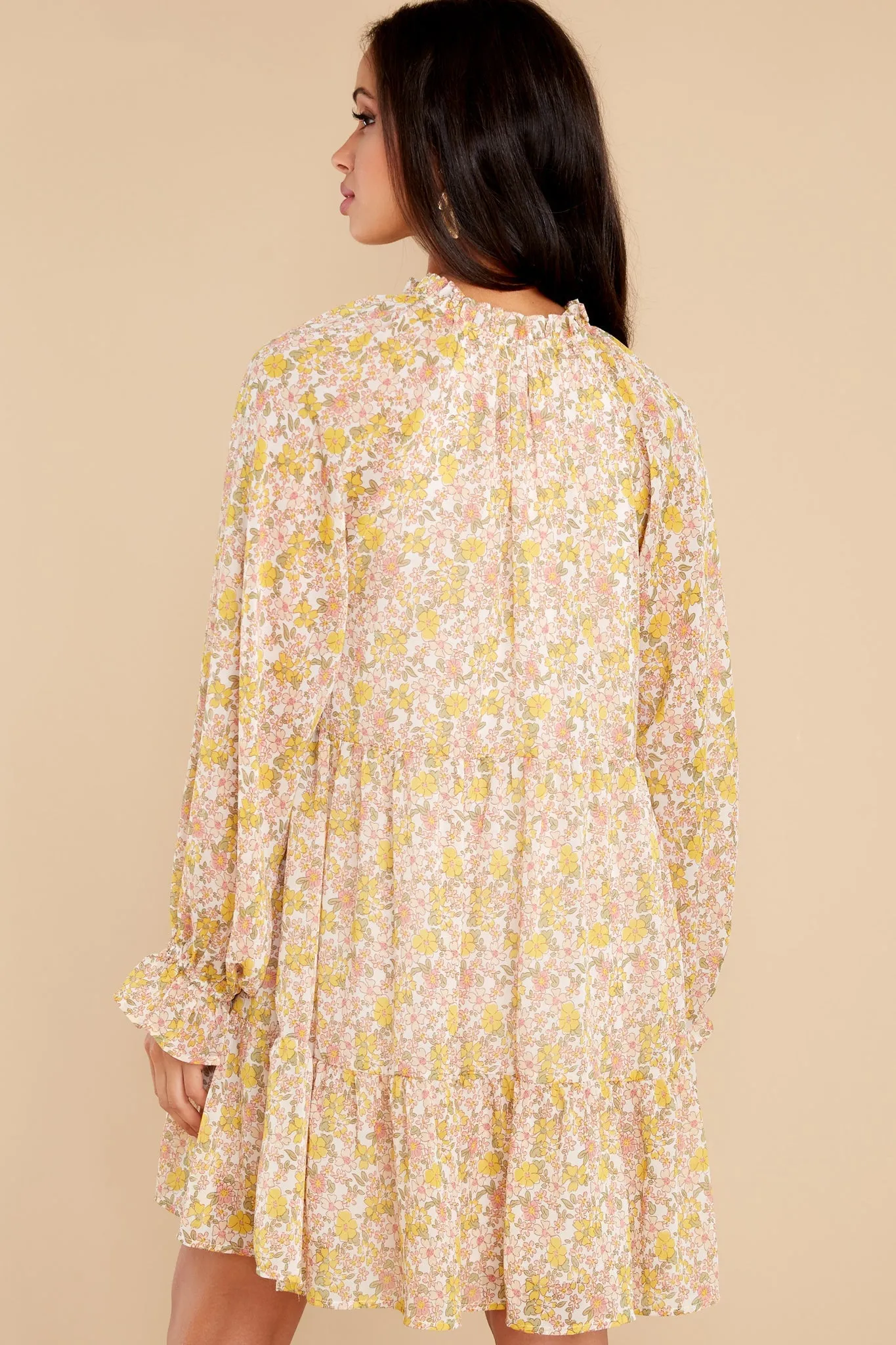 Feeling Loved Yellow Multi Floral Print Dress