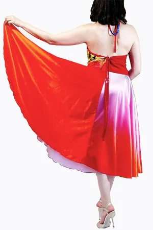 fire & ice full circle skirt with slits