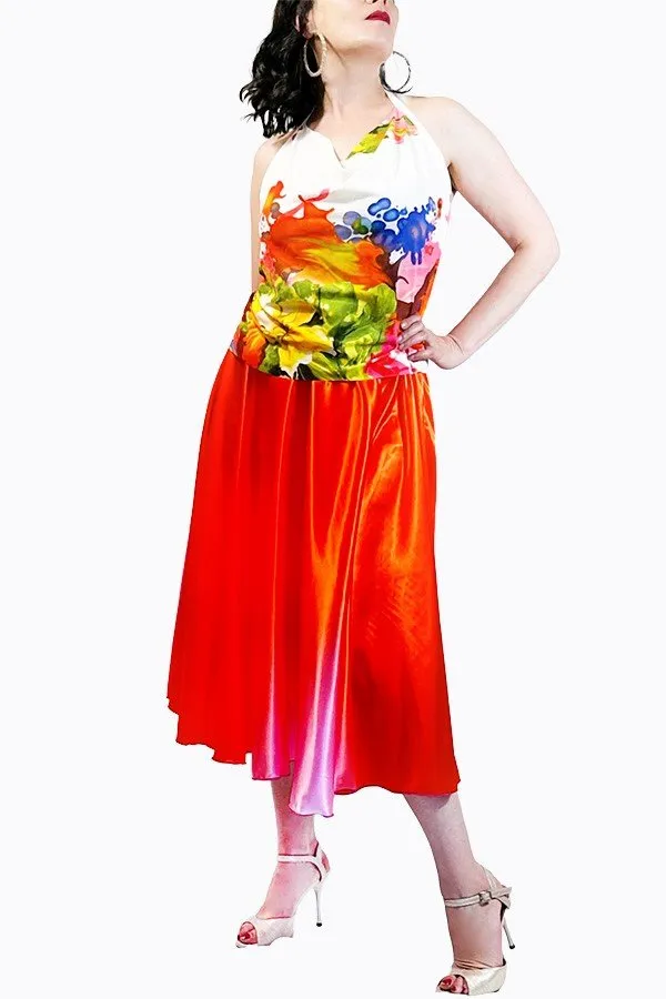 fire & ice full circle skirt with slits