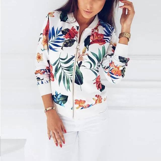 Floral Printed Long Sleeve Coats