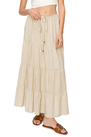 Flowy Linen Maxi Skirt Oatmeal