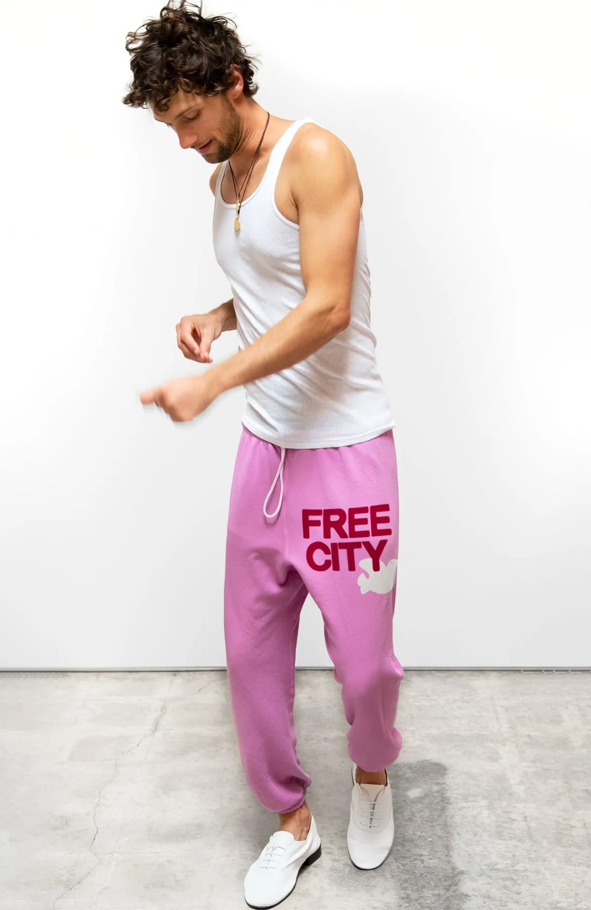 Free City Large Sweatpant in Pinklips Cherry