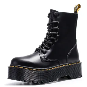 Funki Buys | Boots | Women's Men's Leather High-Top Zip Boots