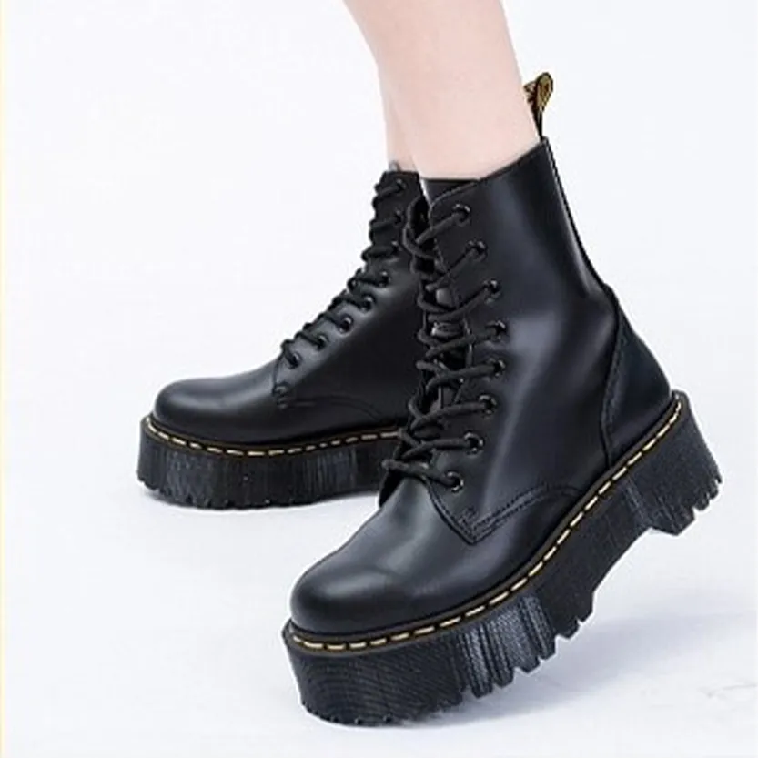 Funki Buys | Boots | Women's Men's Leather High-Top Zip Boots