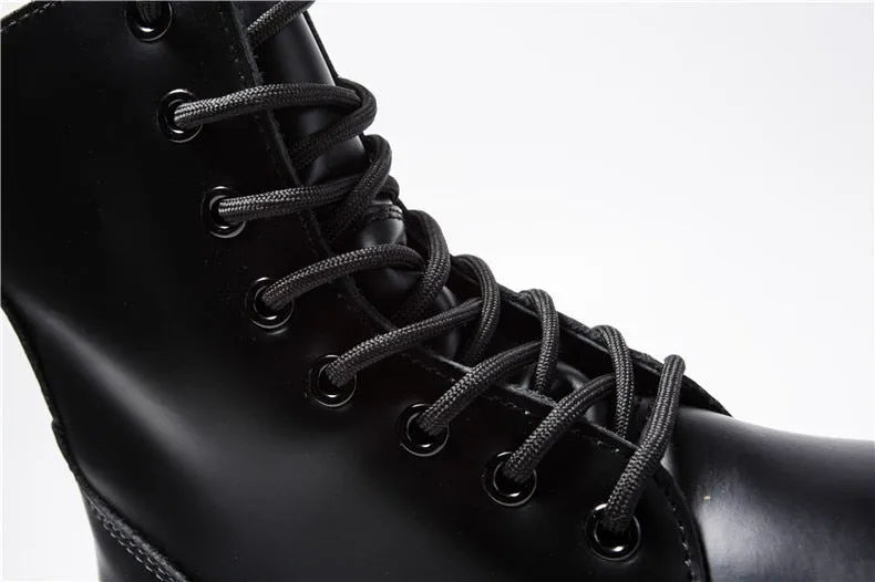 Funki Buys | Boots | Women's Men's Leather High-Top Zip Boots