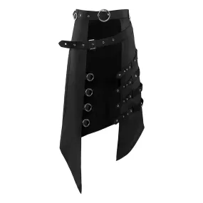 Funki Buys | Skirts | Men's Gothic Punk Buckle Strap Half Skirts