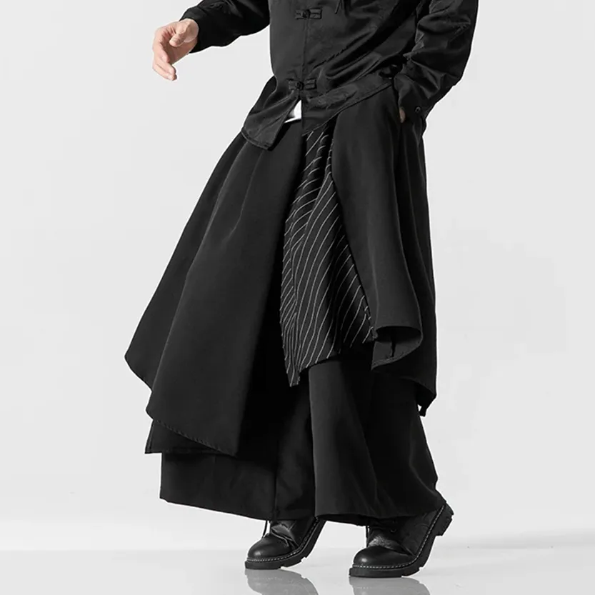 Funki Buys | Skirts | Men's Japanese Style Wide Leg Skirt/Pant