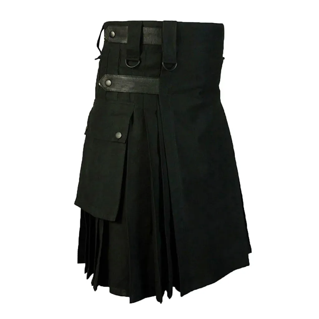 Funki Buys | Skirts | Men's Stylish Gothic Punk Pleated Utility Kilt