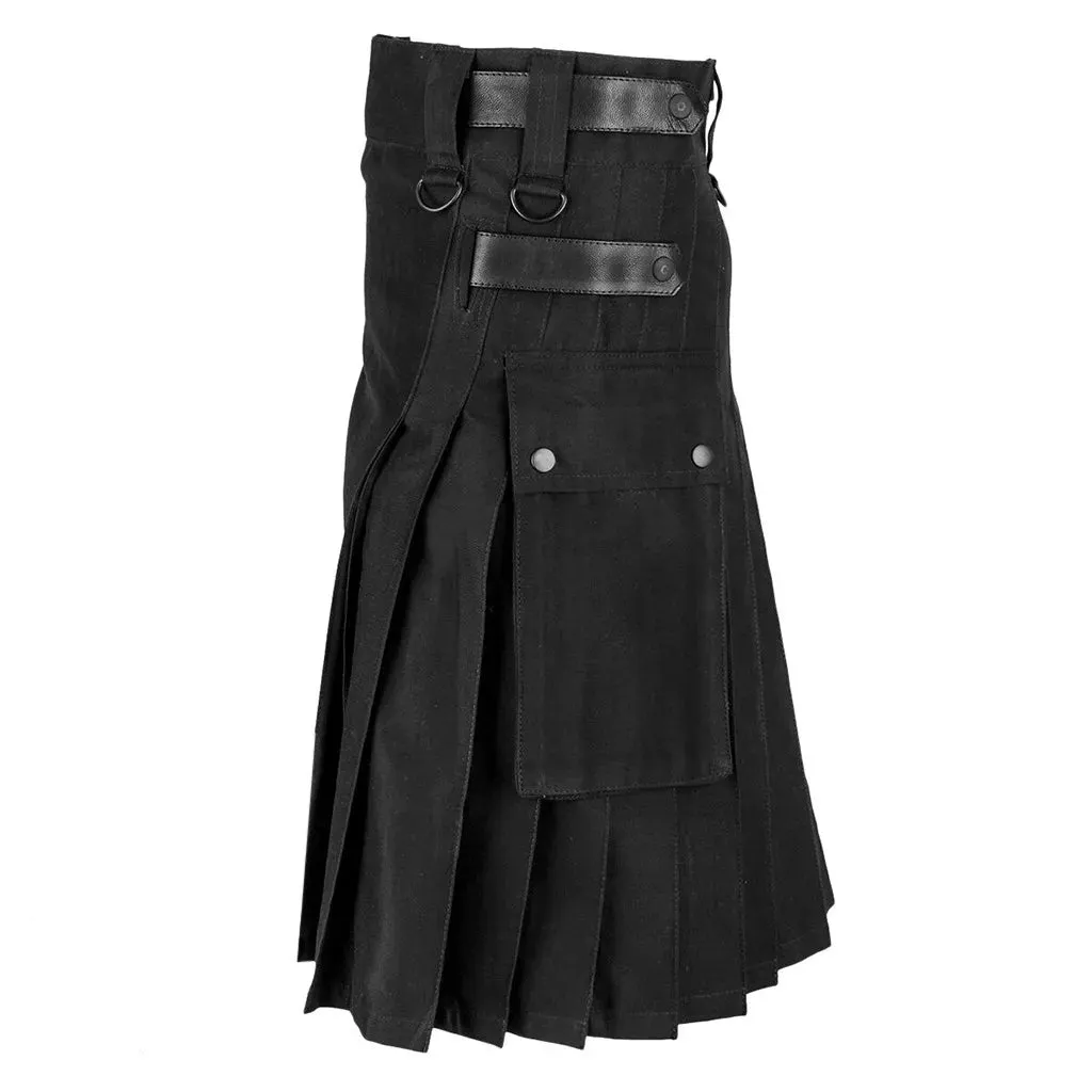 Funki Buys | Skirts | Men's Stylish Gothic Punk Pleated Utility Kilt