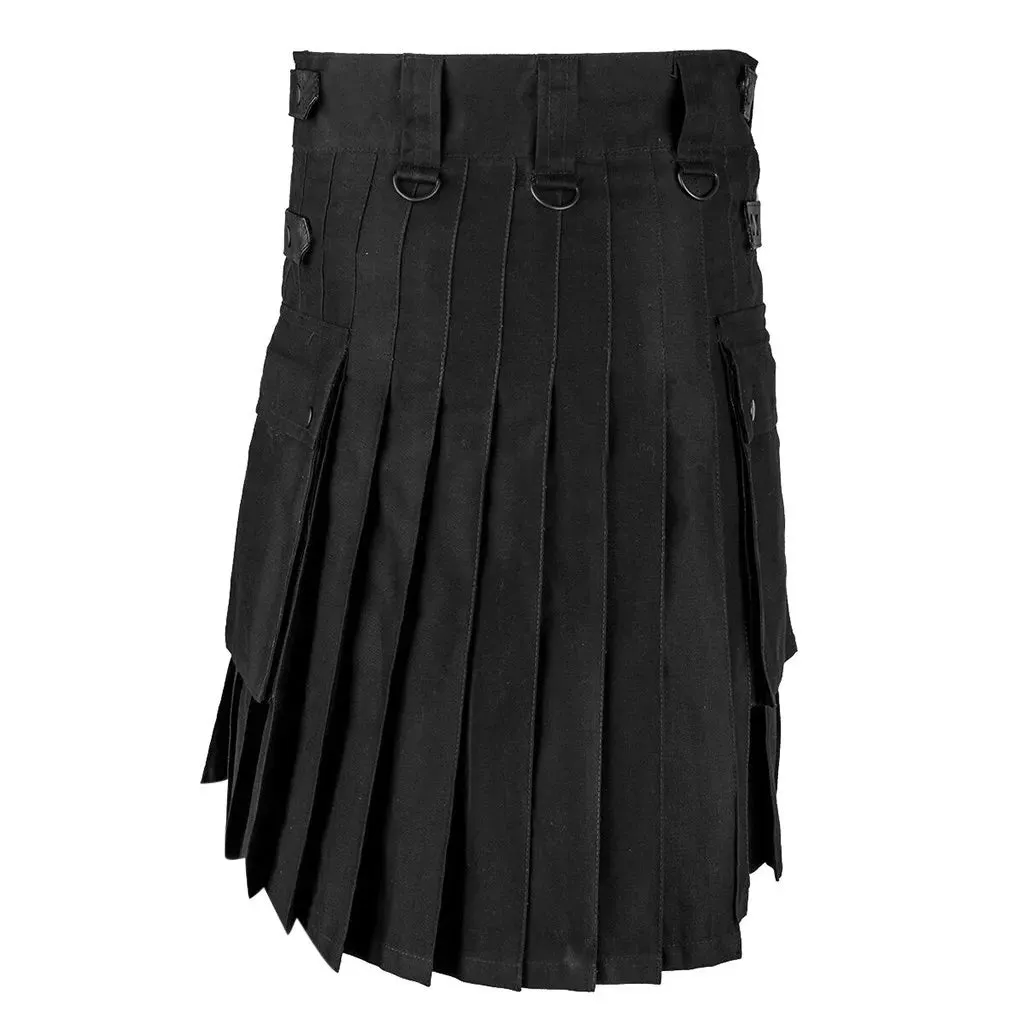 Funki Buys | Skirts | Men's Stylish Gothic Punk Pleated Utility Kilt