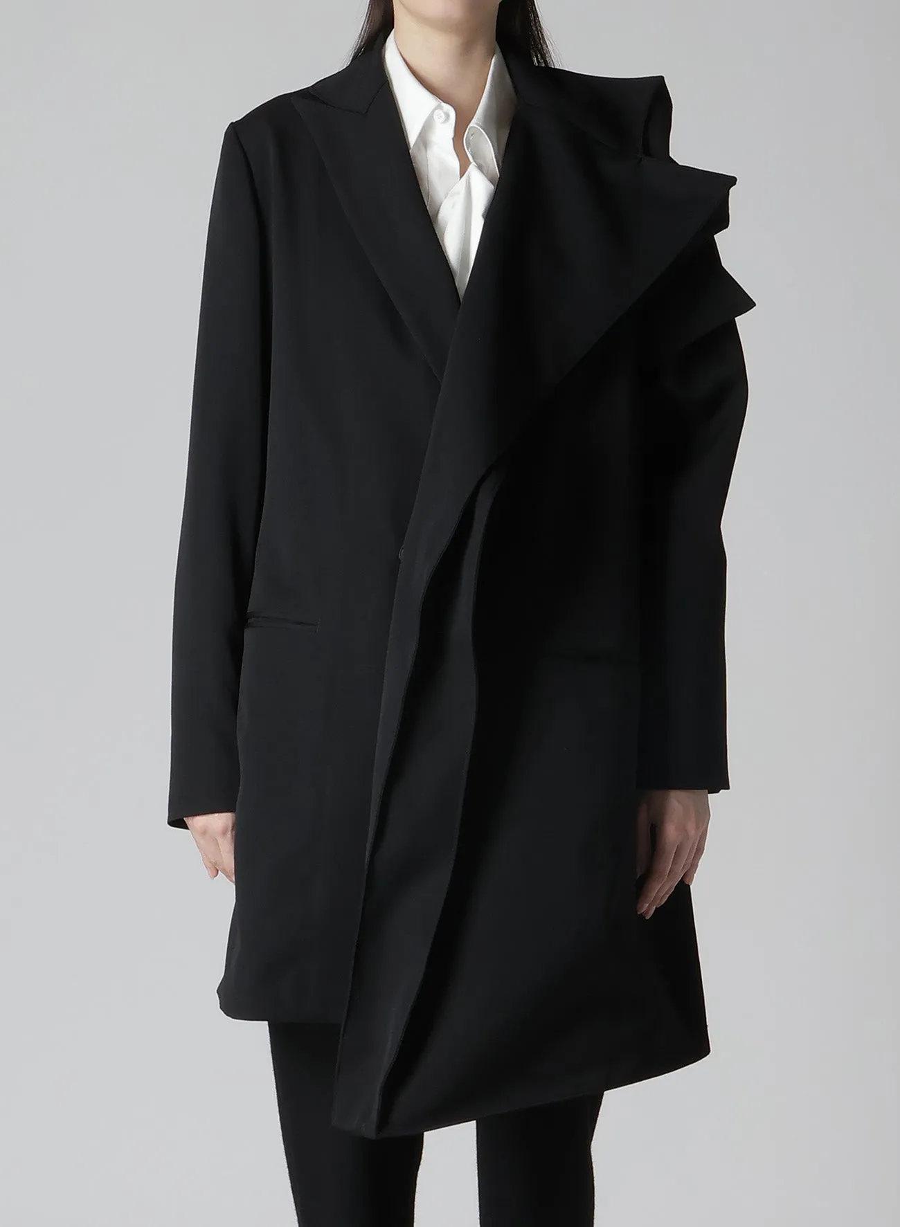 GABARDINE L BOX SLEEVE OVERSIZED COAT