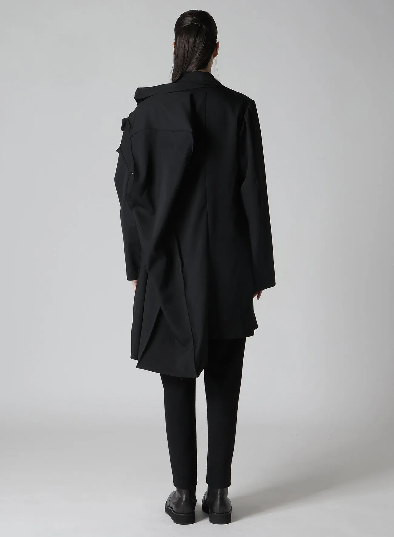 GABARDINE L BOX SLEEVE OVERSIZED COAT